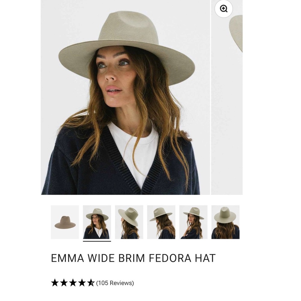 GIGI PIP Emma Wide Brim Fedora Hat - Cream